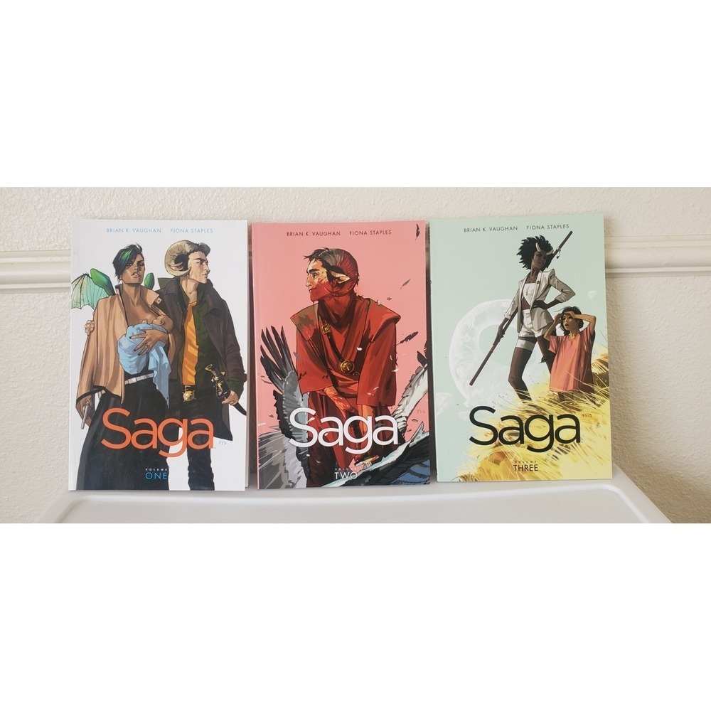 Saga Graphic Novel Volumes 1 2 3 TPB Lot Image Comics Vaughan Staples Sci-Fi